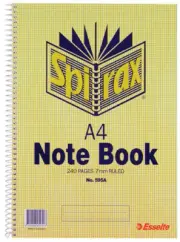 NOTEBOOK SPIRAX A4 595A SIDE OPENING 240PG