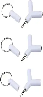 Angoily 3pcs Y Shaped Earphones Adapter Audio Connector Adapter Stereo Audio Splitter Stereo Splitter Headphones Splitter Audio Adapter Headset Splitter 3.5mm Audio Splitter White