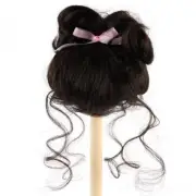 Lot of 2 Monique Modacrylic Lydia Dark Brown Ponytail 12"-13" Doll Wigs