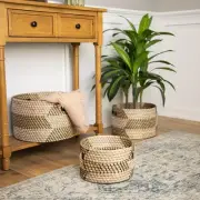 Northlight Set of 3 Traditional Nesting Wicker Baskets 14.5"