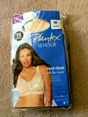 Playtex 38B Beige 18 Hour Front Close Soft Cup Bra with Flex Back # 4695 NWT