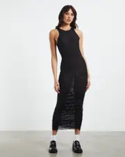 Palamas Mesh Midi Dress Black