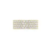 2.96 ct Round Moissanite 4 Row Iced Out Half Eternity Men's Ring 14k Gold Plated