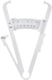 Body Fat Caliper 0-60mm 2 1/2 Inch Skin Fold Analyzer Measurement Tool White