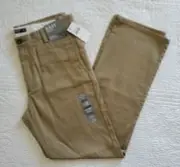 New Men's Dockers Easy Khaki Slim Fit D1 Flat Front Pants Dark Beige Tan