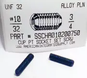 #10-32x3/4 Hex Socket Set Screws Cup Point Alloy Steel (25)