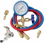 ERINGOGO Ac Refrigeration Manifold Gauge Set Professional Automotive Air Conditioning Repair Tools with Assorted Color Hoses for Efficient Refrigerant Testing and Charging