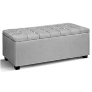 Artiss Storage Ottoman Blanket Box 97cm Button Lin
