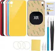 Back Glass Replacement Cover Compatible with iPhone XR 6.1 Inches All Carriers with Installation Manual + Repair Tool Kit (Yellow)