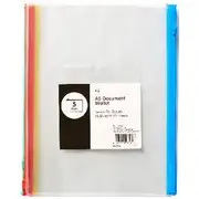Keji PVC Document Wallet A5 Zip Closure 5 Pack