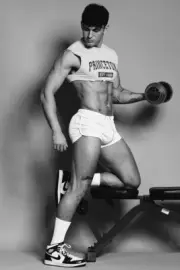 [O150] Handsome Man Cute Model Showing Off Body Male Physique Photography