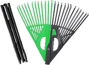 Generic Garden Leaf Rake Leaf Grabber with Three Section Rods Lightweight Picking up Leaf Picker for Debris Yard Shrub Flower Beds , LeftGreen RightGray