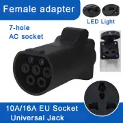16A EV Charger Adapter Type 2 Female To EU Universal Socket Car Side Adaptor