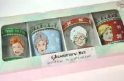 The Golden Girls Glassware Set Set of 4 Glass 16 OZ Tumblers + BONUS Mini-Tote
