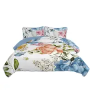 Patchwork Floral Bedspread Set Quilted Queen Size Bed Pillowcase Pattern 117