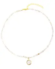 SAACHI Beaded Agate & Druzy Choker Necklace
