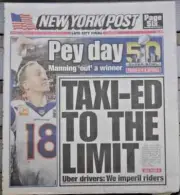 Peyton Manning Denver Broncos Super Bowl Champions New York Post 2/8/2016
