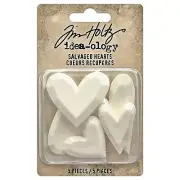 Tim Holtz Idea-ology Salvaged Hearts-5 Pieces 5A0024MS-1G80J
