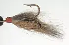 10 Flies - Brown Bucktail Red Head on Bronze 2 Mustad Treble Hook