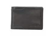 Pierre Cardin Mens Soft Italian Leather Slimline Bi-Fold Wallet - Black