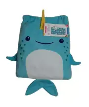 Novagratz Kids Blue Towel Backpack Set Narwhal 28" x 58" Beach Summer NWT