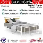 Artiss Metal Bed Frame DOUBLE Size Platform Foundation LEO Underneath Storage