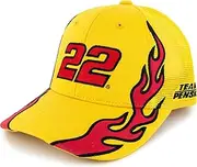 Checkered Flag Sports Joey Logano 2025 Flame #22 Snapback Mesh Hat Yellow, Yellow, One Size