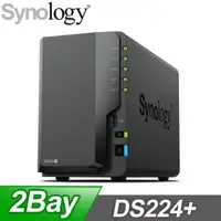 在飛比找PChome24h購物優惠-Synology 群暉 DS224+ 2-Bay NAS 網