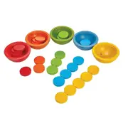 Plan Toys Sort & Count Cups Kids/Childrens Interactive Play Fun Toy Playset 18M+