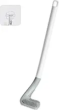 Kucucyle Golf Toilets Brushes, Toilet Cleaning Brush, Flexible Bendable Silicone Long Handled Toilet Brushes, 360°Deep Toilets Bowl Cleaning Brush,Quick Drying Scrubber for Bathroom with Hook (White)