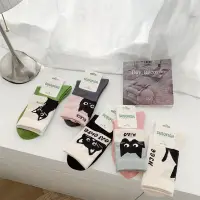 在飛比找蝦皮商城優惠-【】SUSUFISH襪子女韓版卡通貓咪中筒襪可愛精梳棉無骨薄