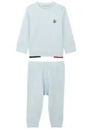 Moncler Kids Logo Stretch-cotton Tracksuit - Blue Light - 18/24M (18 Months) 18/24M (18 months)