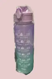 NEW~32 oz water bottle Inspirational With Time Markers And Motivational Sayings