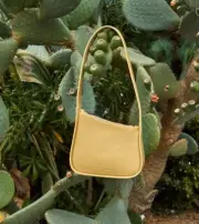 Status Anxiety Phenomena Half Moon Leather Bag In Butter Yellow $190 New