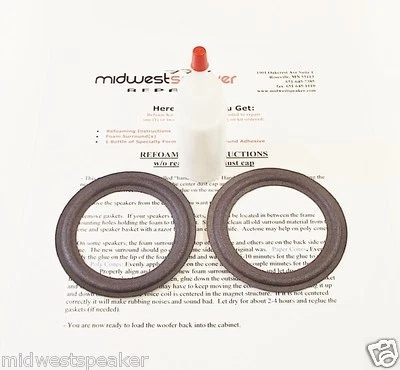 Jensen LS-4 LS-5 LS-6 Model 24 25 30 - 3.25" Midrange Foam Speaker Repair Kit