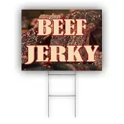 Beef Jerky Advertising Crispy Beef Jerky Red Chili Peppers Coroplast Yard Sign