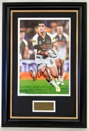 Nathan Cleary Signed Action Photo Framed Penrith Panthers Memorabilia