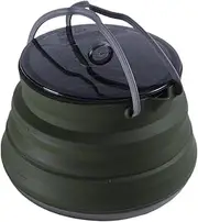 Folding Kettle, Silicone Camping Pot, Trail Cooking Pot, Lightweight, Easy To Clean, 16x16x4cm, Army Green, Orange, Light Green, For Hiking Traveling Outdoor