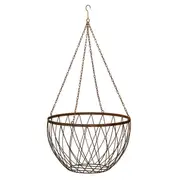 Hanging Basket Planter 60cm Metal Plant Holder w/ Hook Garden Home Decor Brown