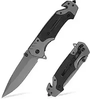 EDC Folding Knife-Pocket knife-Glass Breaker, Seatbelt Cutter, Perfect for CampingEveryday Carry Knife for Men and Women-Indoor/Outdoor (G10 Handle)