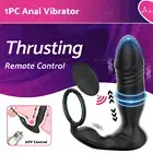 Thrusting Cock Ring Anal Vibrator Remote Butt Plug APP Prostate Massager Sex Toy