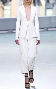 $1450 Authentic PROENZA SCHOULER Printed Cropped High Waisted Snap Front Pants