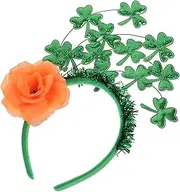 [IWOWHERO] Patrick Shamrock Headband Accents Festive Hair Accessory for Patrick Day Celebrations Parades and Parties Comfortable Glitter and Cloth Design