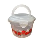 Lock & Lock Holiday Poinsettia Food Storage Container Airtight Lid Handle