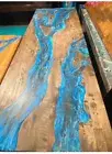 Blue Epoxy River Table Top Acacia Wooden Conference Table Dine Room Table Decor