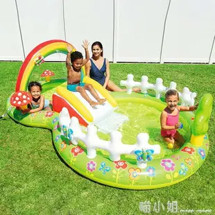 兒童充氣游泳池家庭大型號海洋球池沙池家用寶寶噴水戲水池 免運開發票