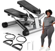 OLIXIS Mini Stepper with Resistance Bands, Twist Stair Steppers for Exercise at