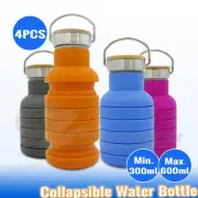 4x Collapsible Sport Water Bottle Outdoor Hiking Folded Camping Gym Yoga Kettle