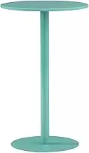 Round Cocktail Bar Table with Metal Base, Tall Bistro Pub Table, Counter Bar Height Table for Kitchen, Dining Room, Living Room Side Table for Sofa, Cocktail Coffee Drink Table