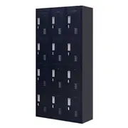 12-Door Locker for Office Gym Shed School Home Storage - Padlock-operated